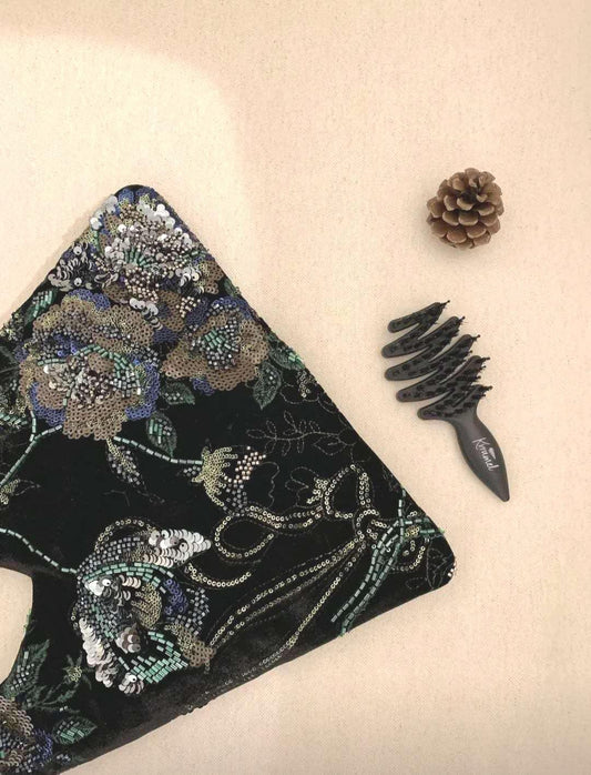 【001】Limited Edition – Floral Sequin Embroidered Velvet Handbag -CHECK SIZE ATTACHED