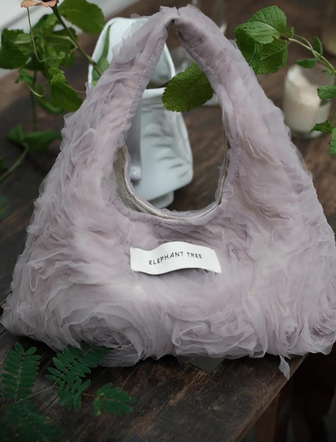 【043】Mauve Rose Tulle Handbag – Romantic Wristlet