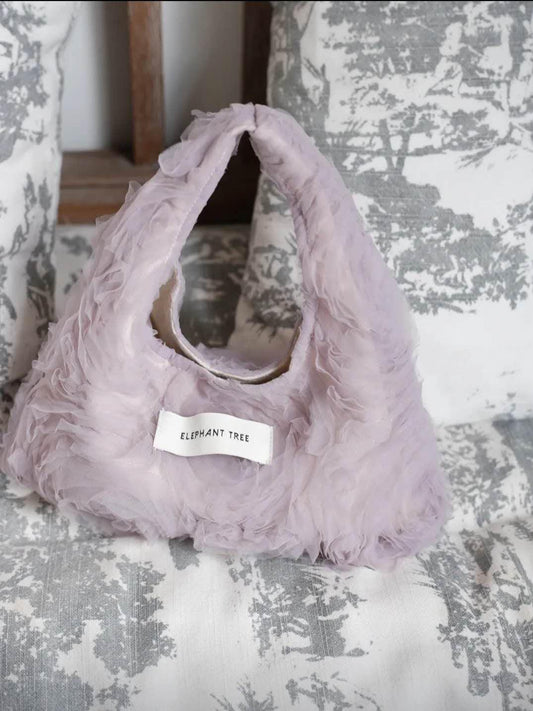 【043】Mauve Rose Tulle Handbag – Romantic Wristlet