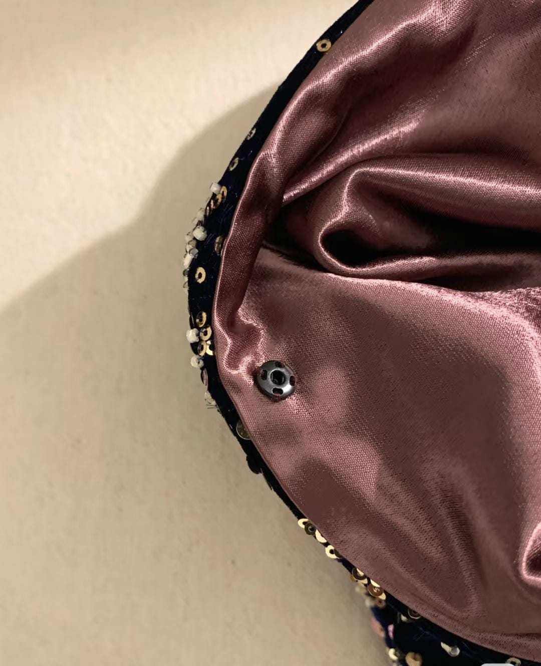 Velvet Blue Handmade Shoulder bag Banquet Bag Party Bag Wedding Bag| Dusty Rose