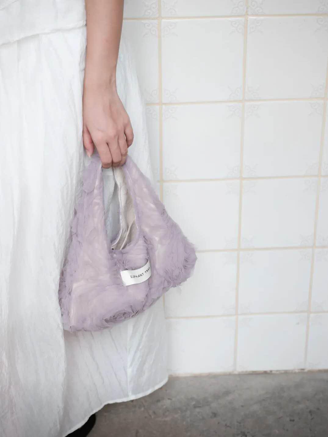 【043】Mauve Rose Tulle Handbag – Romantic Wristlet