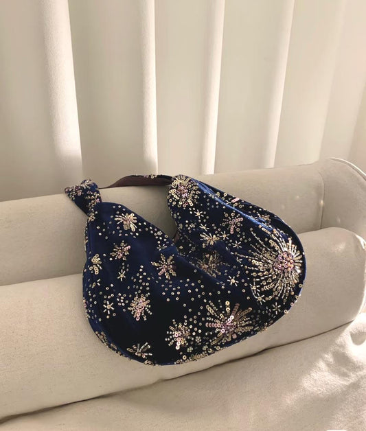 Velvet Blue Handmade Shoulder bag Banquet Bag Party Bag Wedding Bag| Dusty Rose