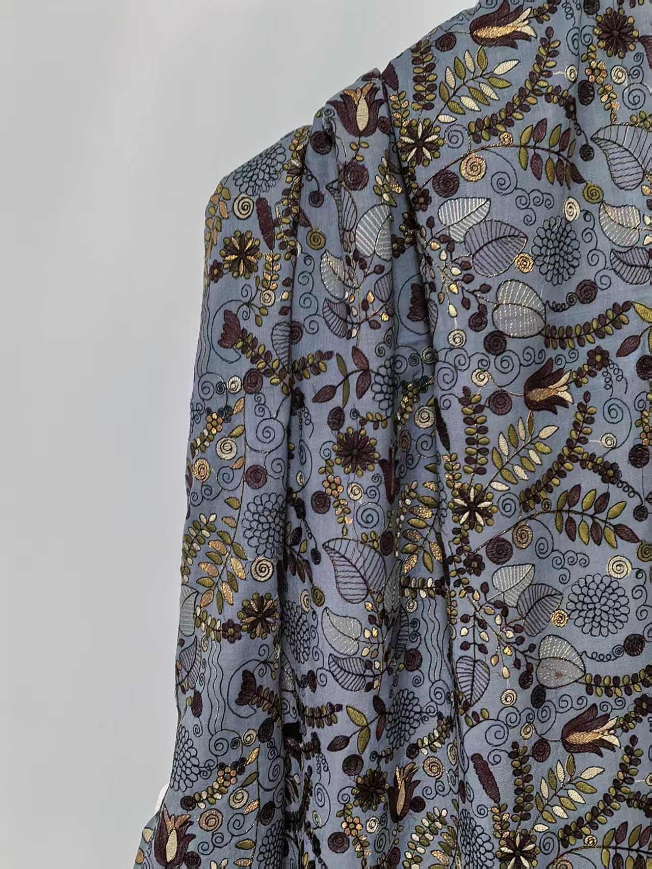 Timeless aesthetics natural pure cashmere scarf with stichwork embroidery Perfect artisan gift for birthday/wedding/graduation/anniversary