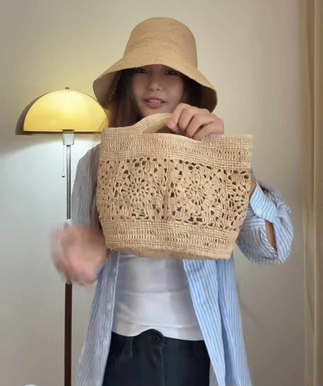 【049】Handwoven Raffia Straw Bag- Summer Beach Tote