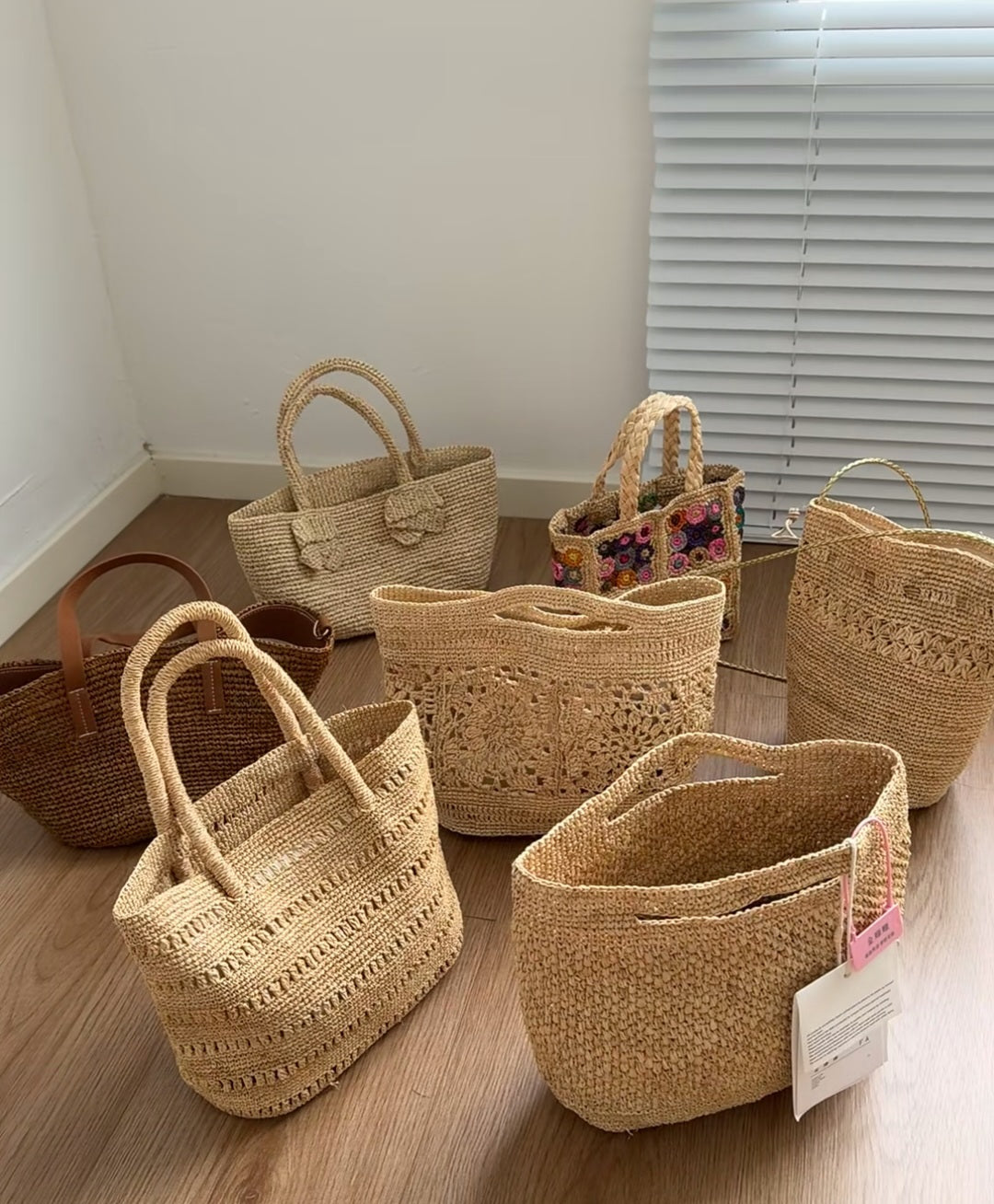 【049】Handwoven Raffia Straw Bag- Summer Beach Tote