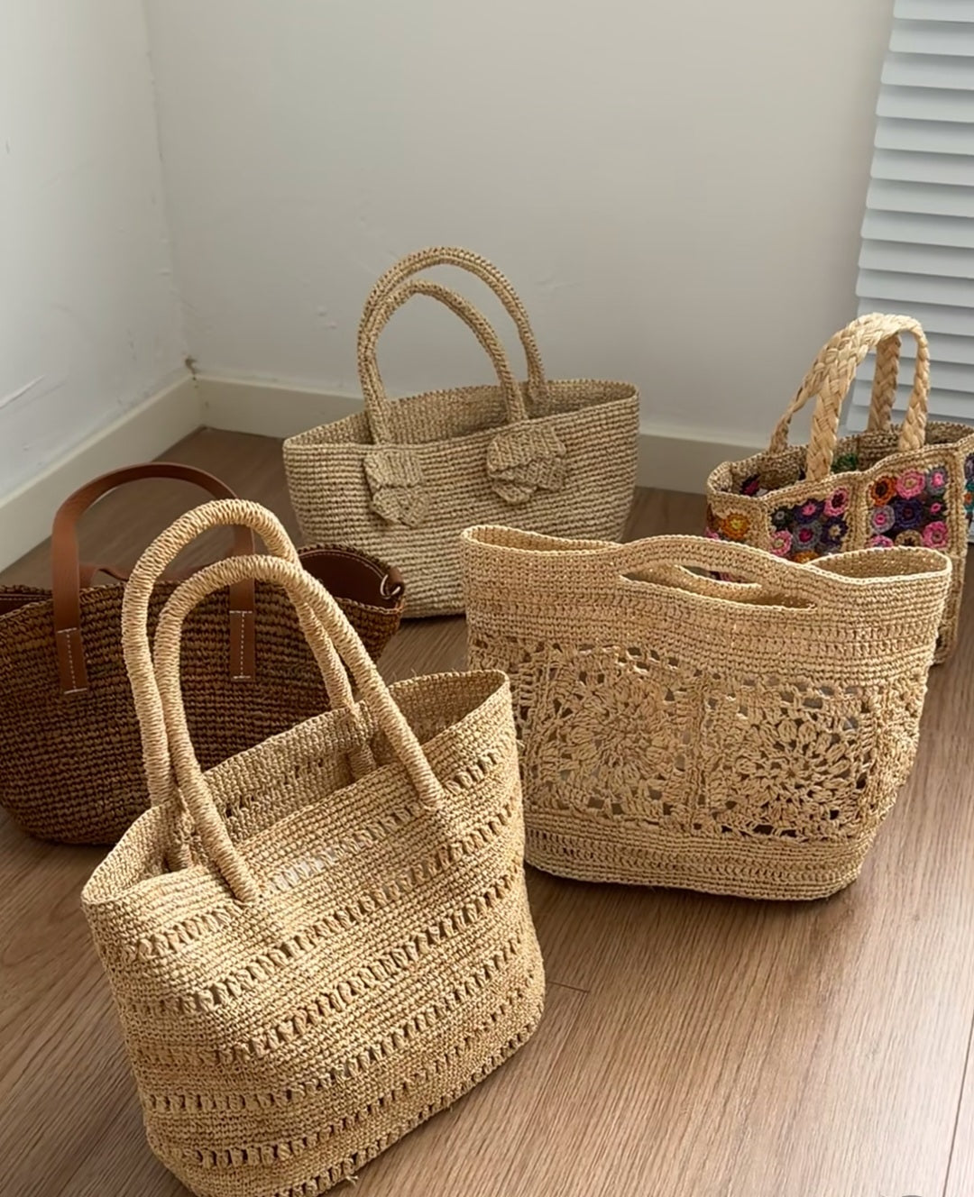 【049】Handwoven Raffia Straw Bag- Summer Beach Tote