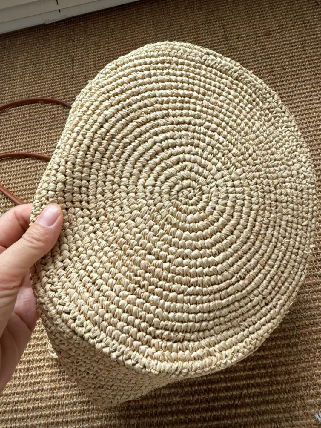 【050】French Riviera Straw Shoulder Bag - Floral Handwowen Raffia Beach Bag