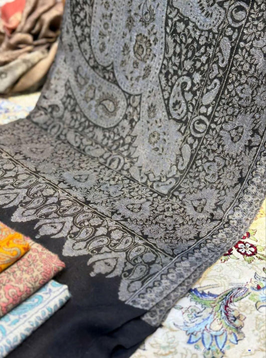 Natural pure cashmere Kani with classic weaving embroidery 100% pure Himalayan cashmere Perfect gifting idea