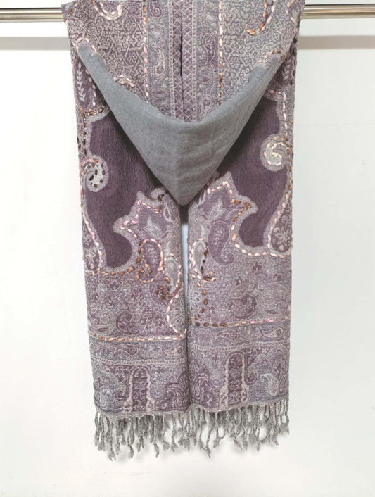 Pure boiled Merino wool scarf  100% Oriental aesthetics handmade scarf with Himalayan wool Ethical luxury sustainable gift for women