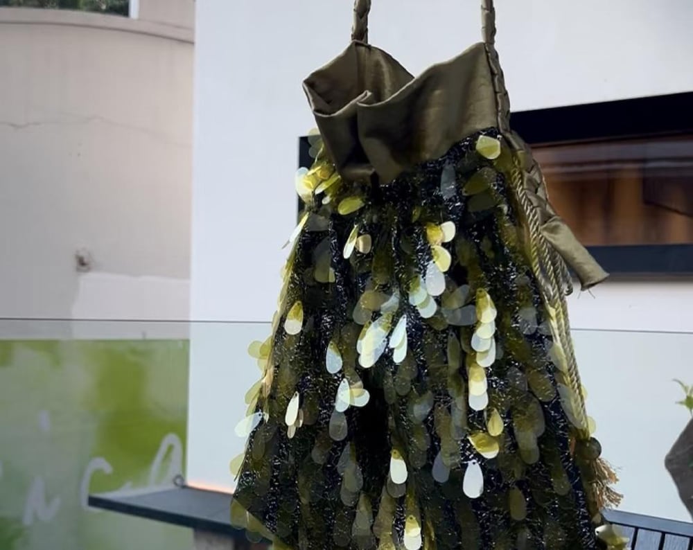 Handmade Olive Green Sequin Bag